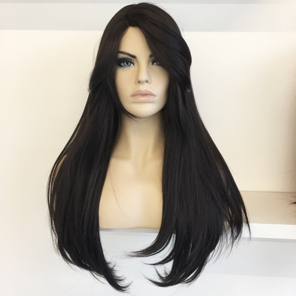 24" Black Silky Straight Wig | Catherine - Picture 2 of 7